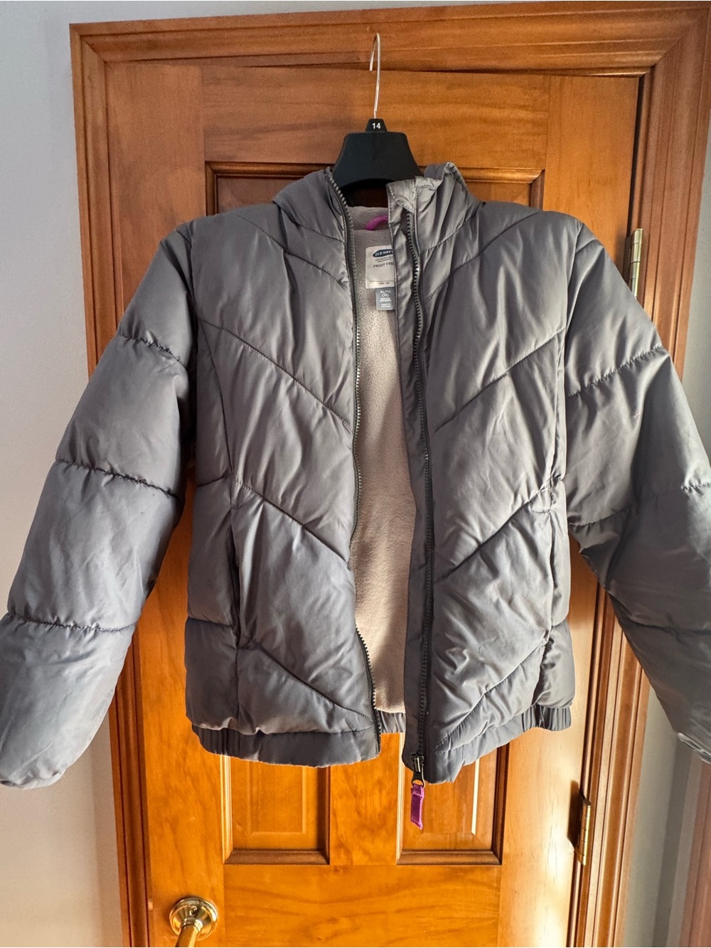 Grey Puffer Jacket for Kids - Lightweight Hooded Coat